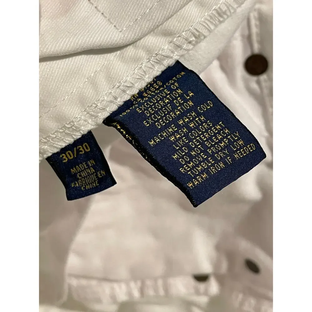 Polo Ralph Lauren Authentic white dungarees RL Jeans size 30